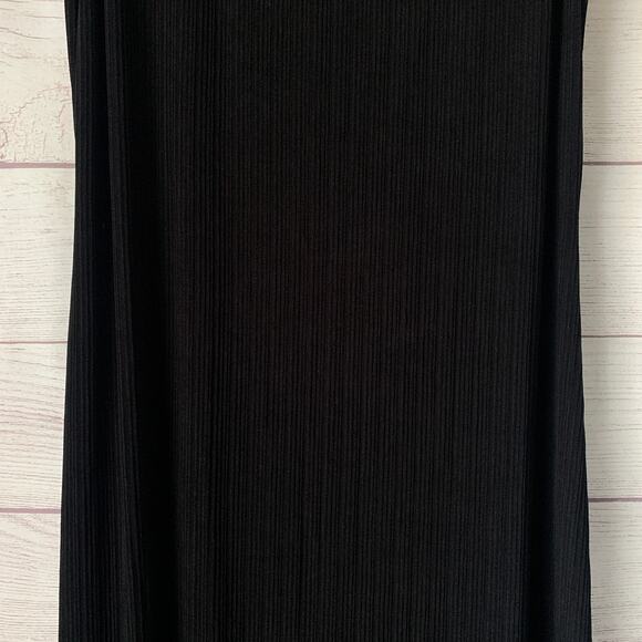 Vintage Alex Evenings Black Ribbed Maxi Dress Sleeveless Cocktail Gown Size 12 - Picture 15 of 16